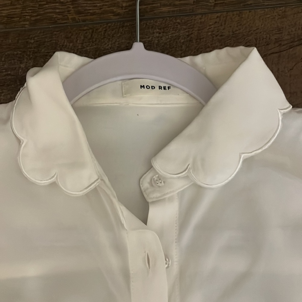Mod Ref Scalloped Collar Button Up - image 2